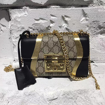 Gucci Padlock Ophidia Leather 20 Black&Gold 2623