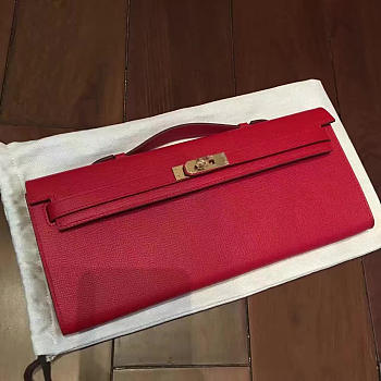 Hermès Kelly Clutch 31 Red/Gold BagsAll Z2842