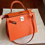 Hermes Kelly 28 Epsom Orange/Silver BagsAll Z2855 - 2