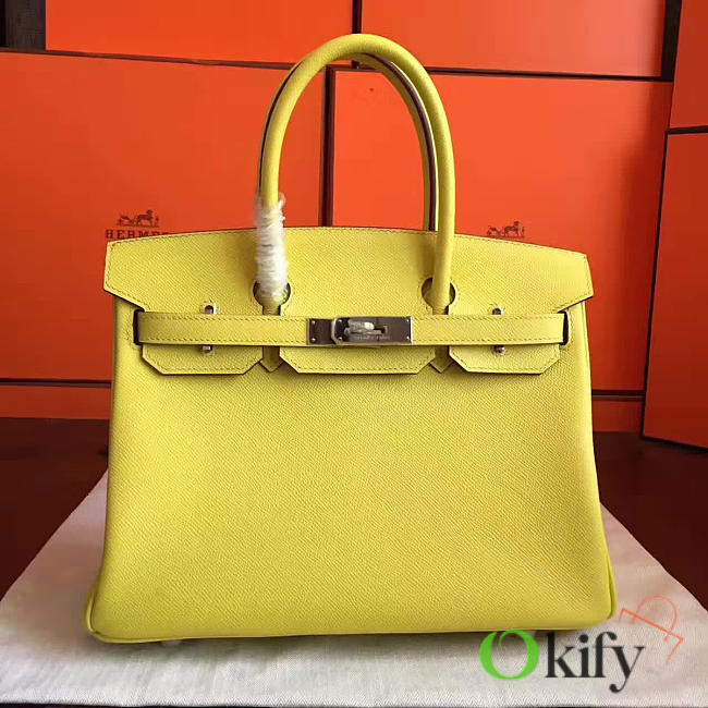 Hermes Birkin Epsome Yellow/ Silver BagsAll Z2941 30cm - 1