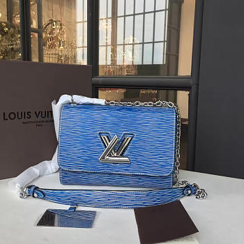 Louis Vuitton TWIST BLUE DENIM MM 23cm 