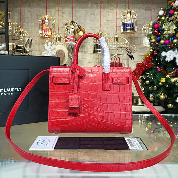 YSL Sac De Jour 21.5 Crocodile Embossed Leather Red BagsAll 4920