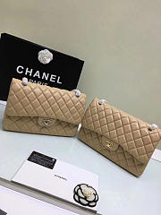CHANEL Lambskin Leather Flap Bag Gold/Silver Beige Large 30cm - 2