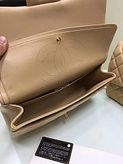 CHANEL Lambskin Leather Flap Bag Gold/Silver Beige Large 30cm - 3