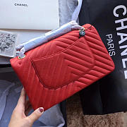 Chanel Classic Handbag Red 25cm - 5