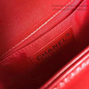 Chanel Medium Chevron Lambskin Quilted Boy Bag Red VS08698 25cm - 4