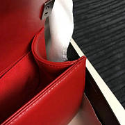 Chanel Medium Chevron Lambskin Quilted Boy Bag Red VS08698 25cm - 2