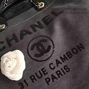 Chanel Canvas and Sequins Shopping Bag Black A66941 VS08548 38cm - 6