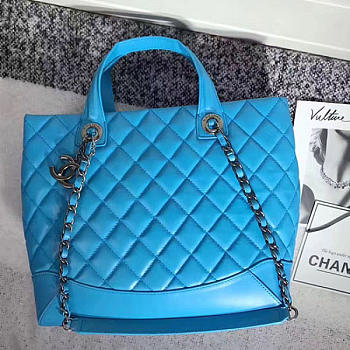 Chanel Caviar Quilted Lambskin Shopping Tote Bag Blue 260301 VS08291 30cm