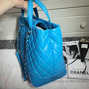 Chanel Caviar Quilted Lambskin Shopping Tote Bag Blue 260301 VS08291 30cm - 5