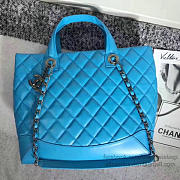 Chanel Caviar Quilted Lambskin Shopping Tote Bag Blue 260301 VS08291 30cm - 4