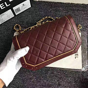 Chanel Lambskin and Calfskin Flap Bag Burgundy A91836 21cm - 2
