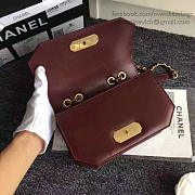 Chanel Lambskin and Calfskin Flap Bag Burgundy A91836 21cm - 4
