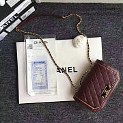 Chanel Lambskin and Calfskin Flap Bag Burgundy A91836 21cm - 6