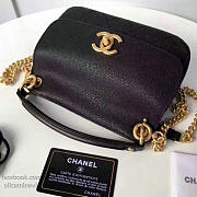 Chanel Grained Calfskin Mini Top Handle Flap Bag Black A93756 21cm - 6