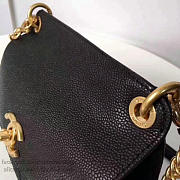 Chanel Grained Calfskin Mini Top Handle Flap Bag Black A93756 21cm - 5