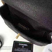 Chanel Grained Calfskin Mini Top Handle Flap Bag Black A93756 21cm - 2