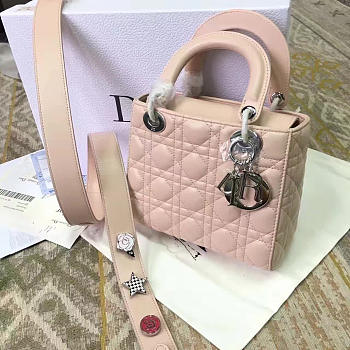 bagsAll Lady Dior Small 20 Light Pink Silver Tone 1587