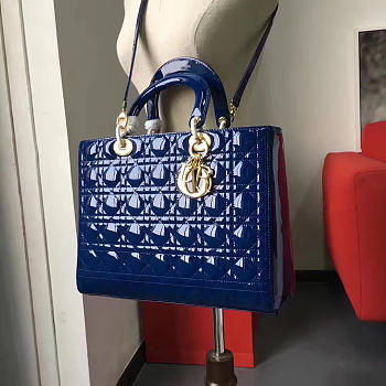 bagsAll Lady Dior Large 32 Navy Blue Shiny 1594