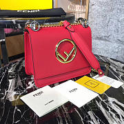 Fendi Kan I Red Leather 19cm  - 4