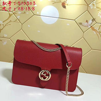 Gucci GG Flap Shoulder Bag On Chain Red BagsAll 510303
