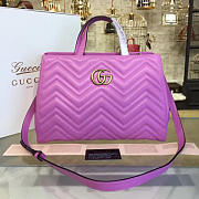 Gucci GG Marmont 35 Matelassé Purple Tote 2229 - 2