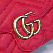Gucci GG Marmont 21 Matelassé Chain Bag Red Leather  - 5