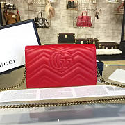 Gucci GG Marmont 21 Matelassé Chain Bag Red Leather  - 4