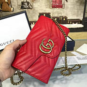 Gucci GG Marmont 21 Matelassé Chain Bag Red Leather  - 3
