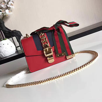 Gucci Sylvie Leather White Bag Z2341 19cm