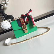 Gucci Sylvie Leather Green Bag Z2348 19cm - 1