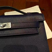 Hermès Kelly Clutch 22 Dark Blue/ Silver BagsAll Z2833 - 2