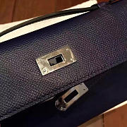 Hermès Kelly Clutch 22 Dark Blue/ Silver BagsAll Z2833 - 3