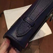 Hermès Kelly Clutch 22 Dark Blue/ Silver BagsAll Z2833 - 4