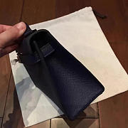Hermès Kelly Clutch 22 Dark Blue/ Silver BagsAll Z2833 - 5