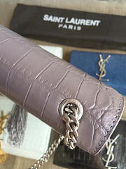 YSL Monogram Kate Silver Tassel In Embossed Crocodile Shiny Leather bagsAll 5038 - 3
