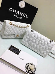 Okify CC Flap Bag In White Caviar 25cm - 2