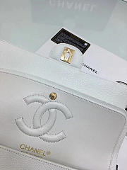 Okify CC Flap Bag In White Caviar 25cm - 4