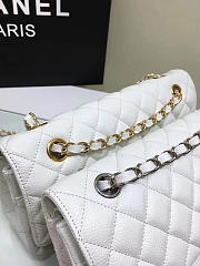 Okify CC Flap Bag In White Caviar 25cm - 5