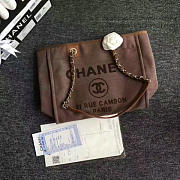 Chanel Canvas Shopping Bag Brown A66941 VS01172 34cm - 3