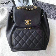 Chanel Grained Calfskin 26 Gold-Tone Metal Backpack Black A93748 VS00467 - 4