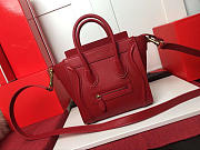BagsAll Celine Nano Luggage Shoulder Bag In Red Smooth Calfskin - 1