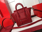 BagsAll Celine Nano Luggage Shoulder Bag In Red Smooth Calfskin - 2