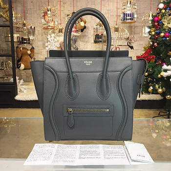 BagsAll Celine Leather Gray Micro Luggage Z1072