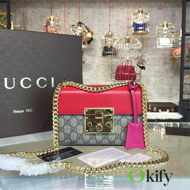 Gucci Padlock 20 Ophidia leather Pink 2168 - 1