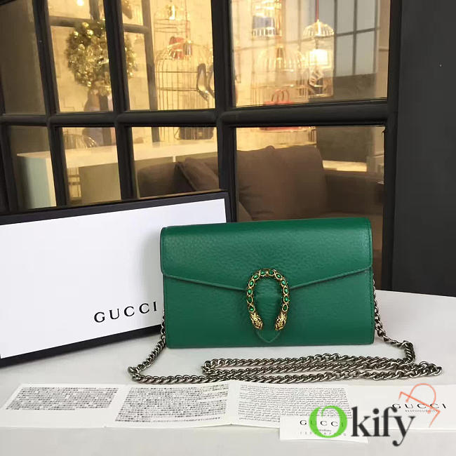 Gucci Dionysus Small Shoulder Bag 20 Green Leather 2175 - 1