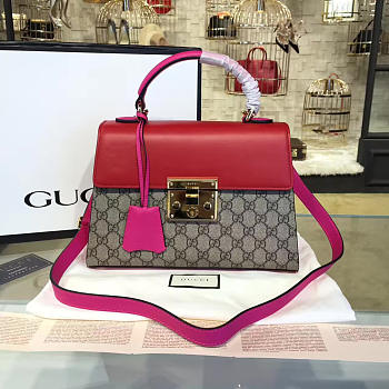 Gucci Padlock 28 Ophidia Leather Red 2388