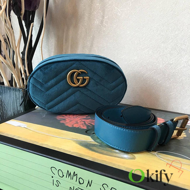 Gucci Marmont Belt Bag 18 Blue Touquoise 2626 - 1