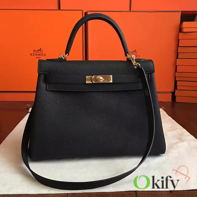 Hermes Kelly 32 Black BagsAll Z2868 - 1