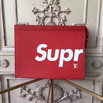 Louis Vuitton Supreme BagsAll Clutch Bag red M41366 
